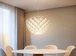 Skandinavische LED Pendelleuchte 1-flammig Lampenschirm Weiß, Ø 40cm