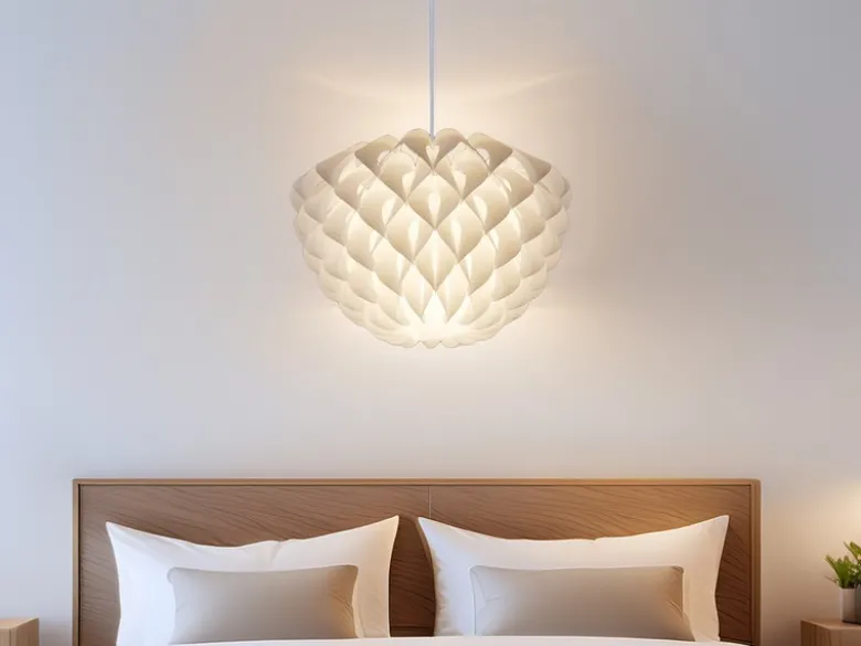 Skandinavische LED Pendelleuchte 1-flammig Lampenschirm Weiß, Ø 40cm