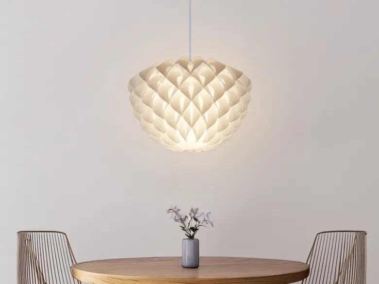Skandinavische LED Pendelleuchte 1-flammig Lampenschirm Weiß, Ø 40cm