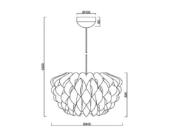 Skandinavische Pendelleuchte TILIA 1-flammig, Lampenschirm Weiß, Ø 40cm