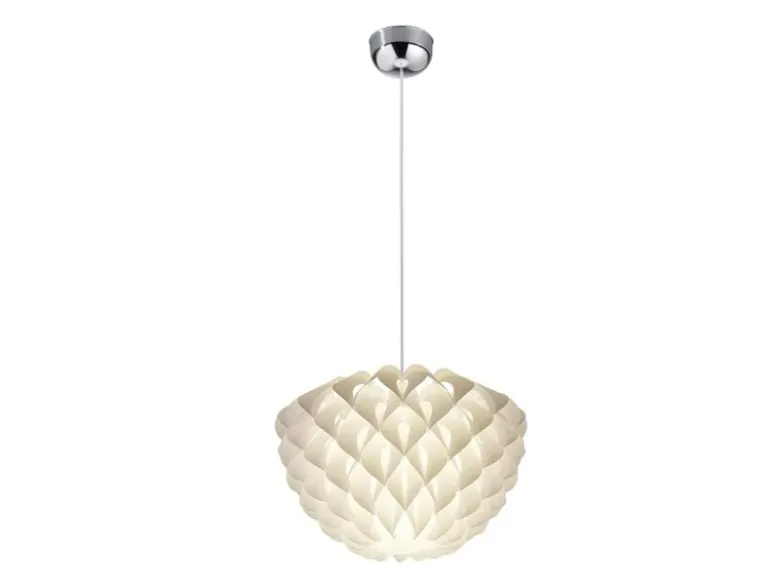 Skandinavische Pendelleuchte TILIA 1-flammig, Lampenschirm Weiß, Ø 40cm