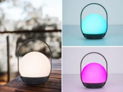 Smarte AKKU LED Außentischleuchte CARDI - USB, RGB & Weißtöne Höhe 22cm