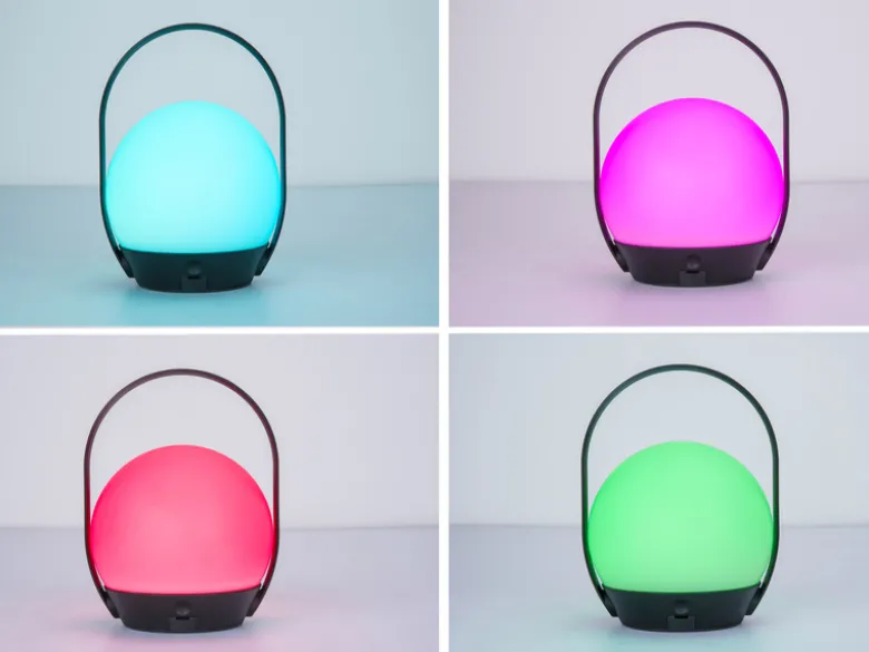 Smarte AKKU LED Außentischleuchte CARDI - USB, RGB & Weißtöne Höhe 22cm