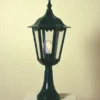 Sockelleuchte aus Aluminium Grün, antike E27 Gartenlaterne, Höhe 55cm