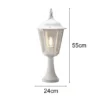 Sockelleuchte aus Aluminium Weiß, antike E27 Gartenlaterne, Höhe 55cm