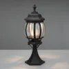 Sockelleuchte ELVO nostalgische Laterne Aluminium Schwarz, Höhe 49cm
