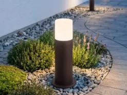 Sockelleuchte HOOSIC aus Aluminium in Rostoptik E27, Höhe 30cm