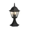 Sockelleuchte LIVENZA nostalgische Laterne, Aluminium Schwarz, Höhe 39cm