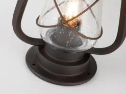 Sockelleuchte MINERS in antiker Laternenoptik, Höhe 36cm