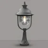 Sockelleuchte PARMA Außen Laterne im Landhausstil Schwarz-Silber, Höhe 54cm