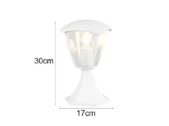 Sockelleuchte VENTA aus Aluminium im Landhausstil Weiß, Höhe 30cm