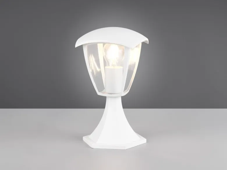 Sockelleuchte VENTA aus Aluminium im Landhausstil Weiß, Höhe 30cm