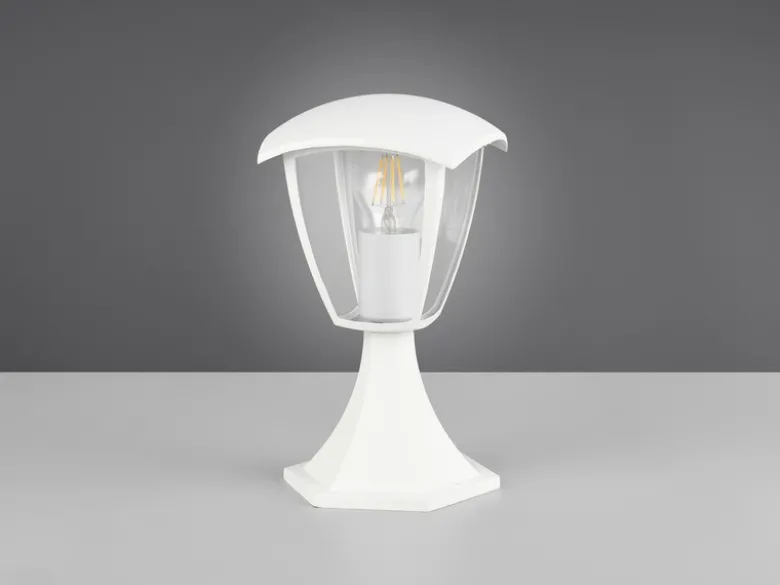 Sockelleuchte VENTA aus Aluminium im Landhausstil Weiß, Höhe 30cm