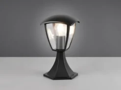 Sockelleuchte VENTA aus Aluminium im Landhausstil Schwarz, Höhe 30cm