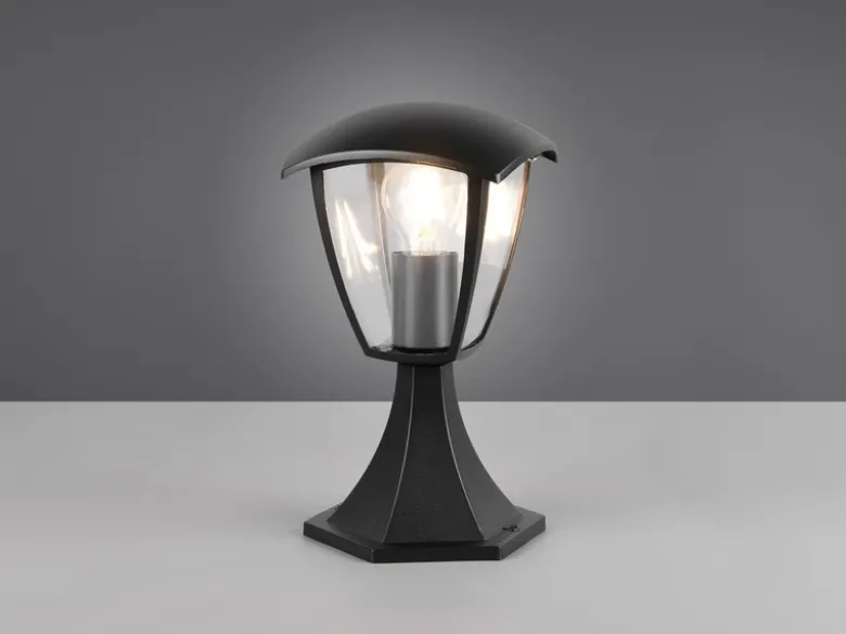 Sockelleuchte VENTA aus Aluminium im Landhausstil Schwarz, Höhe 30cm