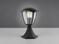 Sockelleuchte VENTA aus Aluminium im Landhausstil Schwarz, Höhe 30cm