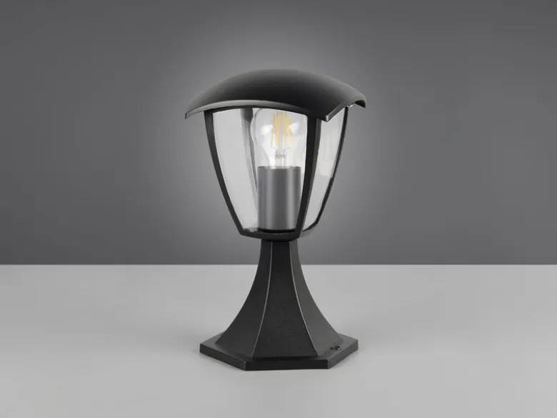 Sockelleuchte VENTA aus Aluminium im Landhausstil Schwarz, Höhe 30cm
