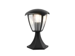 Sockelleuchte VENTA aus Aluminium im Landhausstil Schwarz, Höhe 30cm