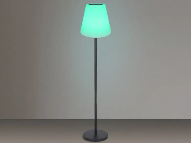 Solar & Akku Stehlampe mit Fernbedienung, auch per USB ladbar, Höhe 150cm
