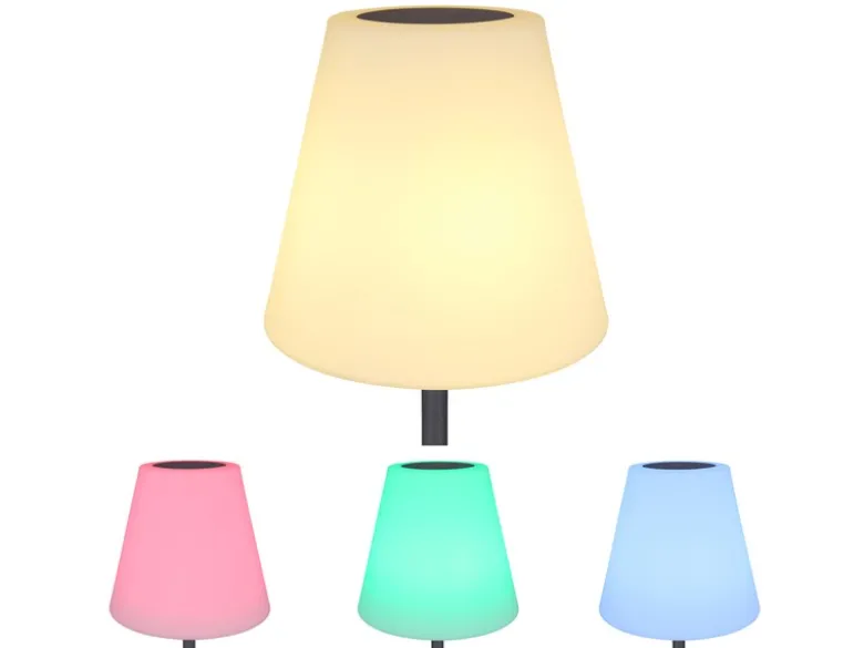 Solar & Akku Stehlampe mit Fernbedienung, auch per USB ladbar, Höhe 150cm