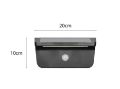 Solar Außenwandleuchte ATICO auch per USB aufladbar mit Bewegungsmelder, B: 20cm