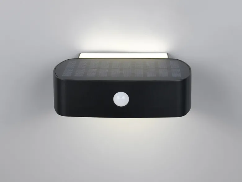 Solar Außenwandleuchte BILBAO auch per USB aufladbar mit Bewegungsmelder B: 21cm