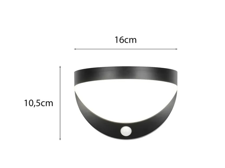 Solar Außenwandleuchte COBRE auch per USB aufladbar mit Bewegungsmelder, B: 16cm