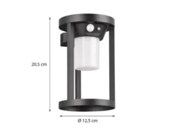 Solar Außenwandleuchte 2er SET mit Bewegungsmelder & Dauerlicht, Höhe 20cm