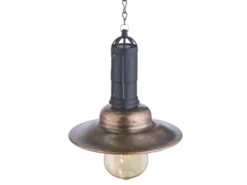 Solarbetriebene LED Hängeleuchte im Industrie Look & Shabby Chic Anstrich