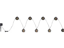 Solarbetriebene LED Outdoor Lichterkette mit 8 Kugeln, Länge 4,1 Meter