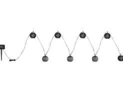 Solarbetriebene LED Outdoor Lichterkette mit 8 Kugeln, Länge 4,1 Meter