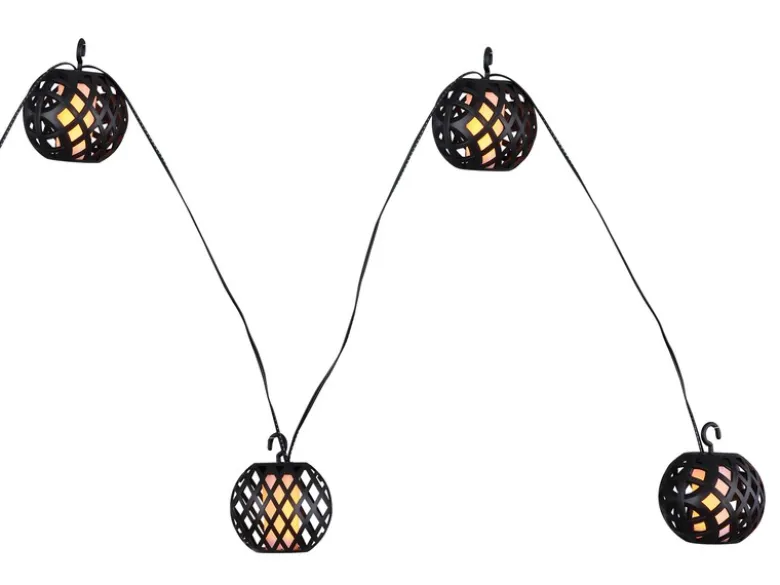 Solarbetriebene LED Outdoor Lichterkette mit 8 Kugeln, Länge 4,1 Meter