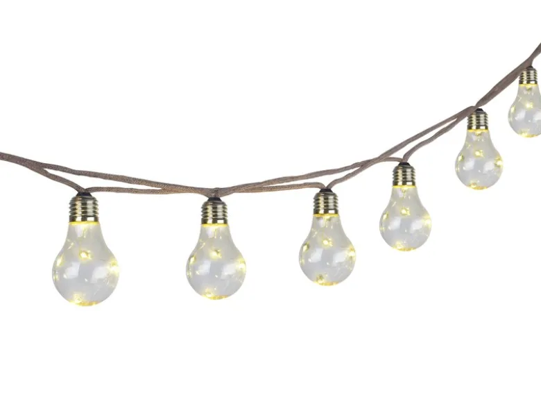 Solarbetriebene LED Outdoor Lichterkette mit 10 Glühbirnen, Länge 5,7 Meter