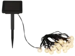 Solarbetriebene LED Outdoor Lichterkette mit 20 Glühbirnen, Länge 2,8 Meter