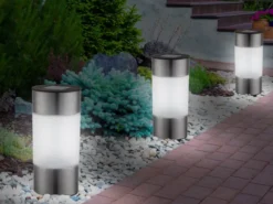 Solar Edelstahl Wegeleuchten im 3er SET - LED Außenbeleuchtung