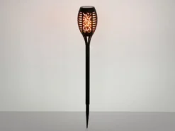 Solarfackeln 6er Set mit Flammeneffekt, Schwarz, Höhe 49,5cm