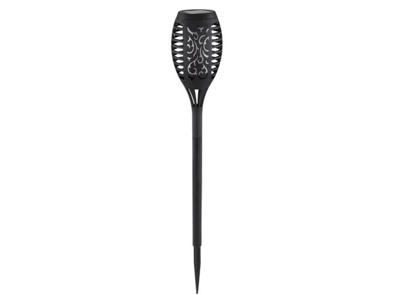Solarfackeln 6er Set mit Flammeneffekt, Schwarz, Höhe 49,5cm
