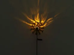 Solar Gartenstecker Windrad mit Erdspieß in Orange-Gelb & Kupfer, Höhe 92cm