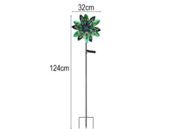 Solar Gartenstecker Windspiel mit Erdspieß aus Metall Bunt, Höhe 124cm