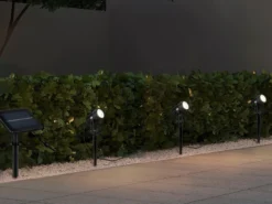 Solar Gartenstrahler OBIDOS auch per USB aufladbar mit 3 Spots, L: 6,2 Meter