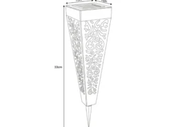 Solarlampen 3er Set mit Erdspieß, Dekostanzungen Schwarz Gold, H.33cm