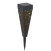 Solarlampen 6er Set mit Erdspieß, Dekostanzungen Schwarz Gold, H.33cm