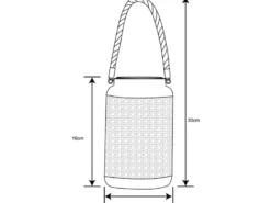 Solarlaternen 2er SET Metall Rattanoptik, hängend oder stehend, Höhe 30cm