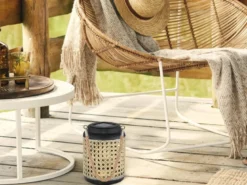 Solarlaternen 2er SET Metall Rattanoptik, hängend oder stehend, Höhe 30cm