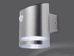 Solar LED Außenleuchten 2er SET, IP44 Bewegungsmelder, Edelstahl, Downlight