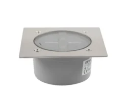 Solar LED Bodeneinbaustrahler 6er SET für Außen, Edelstahl 4-eckig 10x10cm, IP67