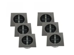 Solar LED Bodeneinbaustrahler 6er SET für Außen, Edelstahl 4-eckig 10x10cm, IP67