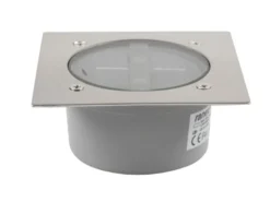 Solar LED Bodeneinbaustrahler CARLO für Außen, Edelstahl eckig 10x10cm, IP67