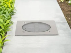 Solar LED Bodeneinbaustrahler CARLO für Außen, Edelstahl eckig 10x10cm, IP67