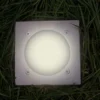 Solar LED Bodeneinbaustrahler 4er SET für Außen, Edelstahl 4-eckig 10x10cm, IP67